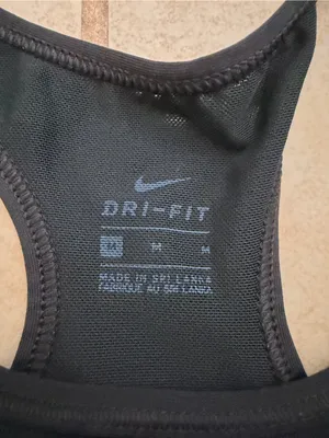 Nike DRI-FIT Black Swoosh Racerback Sports Bra thumbnail 2