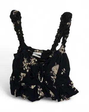 Urban Outfitters Black Floral Crop Top 🖤 thumbnail 1