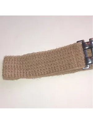 Vintage Woven Tan Belt with Dark Metal Buckle thumbnail 3