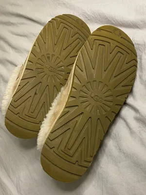 UGG tan & cream slippers #cozy #comfort women size 9 thumbnail 6