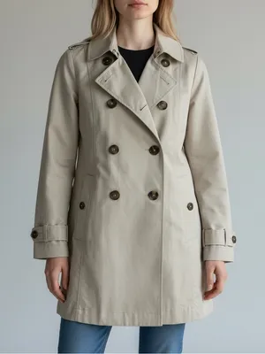 LL Bean tan trench coat medium petite Size undefined thumbnail 1