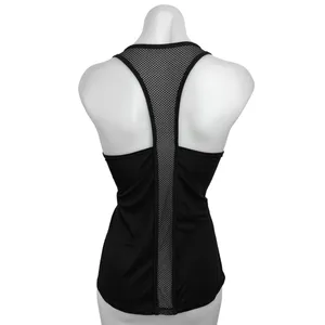 Athleta Black Crew Neck Mesh Trim Racerback Workout Tank Top Size M thumbnail 2