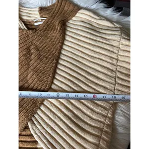 Anthropologie Colorblock Ribbed Knit Sweater Size L thumbnail 9