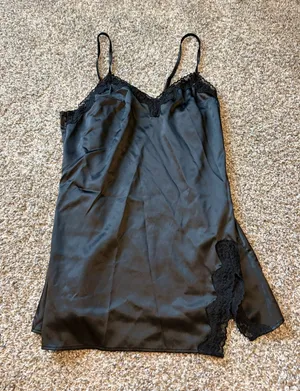 Victoria secret black nightgown slip thumbnail 1