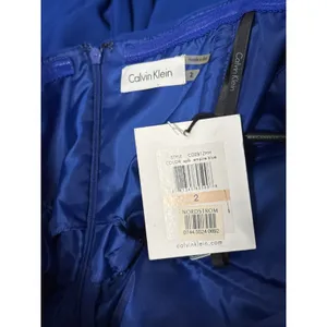 Calvin Klein Empire Waist Strapless Ruched Chiffon‎ Cocktail Dress Wedding Guest thumbnail 4