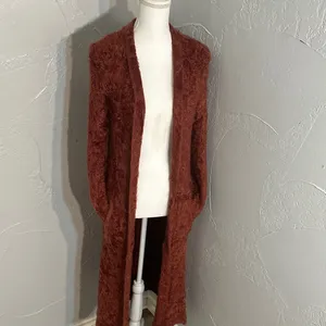Free People Rust Long Cardigan thumbnail 8