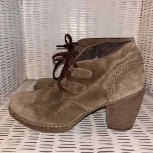 Clarks Artisan Brown Suede Lace Up Ankle Boots Block Heel Womens 8.5 M 261204304 thumbnail 5