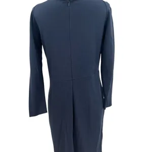 Armani Collezioni Draped Sheath Dress Classic Long Sleeve Navy Blue‎ Size 10 thumbnail 10