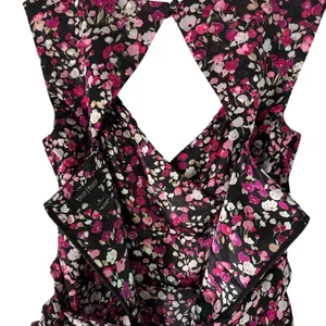 White House Black Market Pink Floral Tiered V Neck Cocktail Party Dress Size 6‎ thumbnail 8