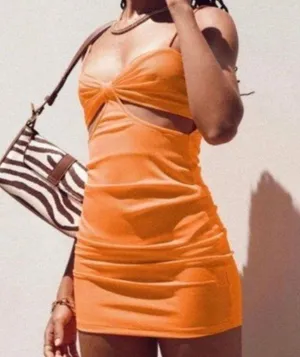 Cut Out Orange Dress thumbnail 1
