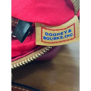 VTG Dooney & Bourke Red Pebble Leather Shoulder Tote Bag Y2K Leather Tassel thumbnail 9