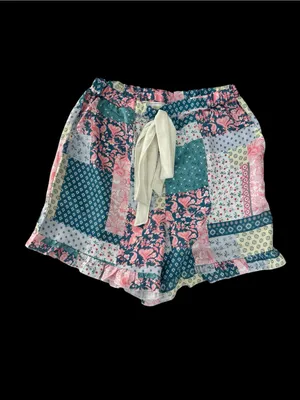 Simply Southern Patchwork Short Pajama Set - Pink, Teal & Cream thumbnail 10