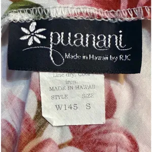 Puanani Floral Sheath Dress Women Small White Pink Excellent Hawaii Resortwear thumbnail 5