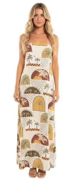 Paper Heart Strapless Maxi Linen Blend Dress NWT Size M thumbnail 1