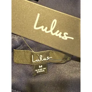 NWT Lulus Graceful Entrance Chiffon Long Sleeve Backless Maxi Dress M Navy Blue thumbnail 9