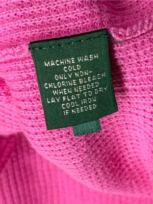 Lauren Ralph Lauren‎ Cotton Waffle Knit Cowl Neck Pullover Sweater Preppy Pink thumbnail 5