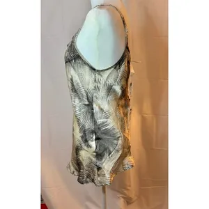 NWT Intimissimi Silk top front and back V neck. in cream w/Black Print sz. M thumbnail 4