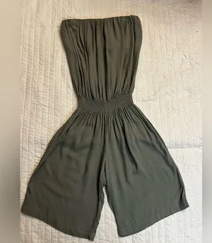 YFB Young Fabulous and Broke sage green strapless romper nwt thumbnail 1