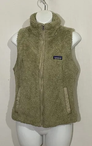 Patagonia Womens Los Gatos Full Zip Fleece Vest Tan Beige Deep Pile Size Small thumbnail 1