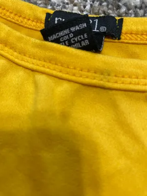 Rue 21 Yellow & Navy Blue Striped Cropped Tank Top thumbnail 6
