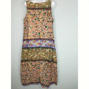 Sheilay Ditsy Floral Multicolor sleeveless Shift‎ Maxi Bohemian Dress LARGE NWT thumbnail 5