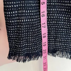 Anthropologie Blue Fringe Top Boho Artisan Minimalist Sustainable XS thumbnail 5