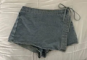 Jean Wrap Skort Blue thumbnail 1