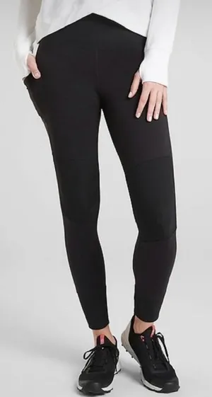 Athleta Black Excursion Hybrid Tight - Size XL - Paneled Performance Leggings thumbnail 1