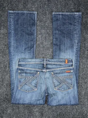 7 For All Mankind Flynt Low Rise Bootcut Blue Jeans Women’s 31 x 32.5 VTG Y2K thumbnail 3