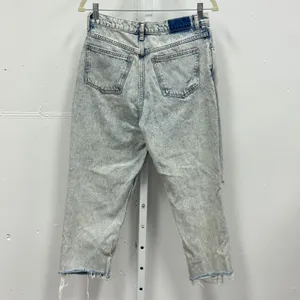 Mango MNG Denim Mom Jeans Light Acid Wash Distressed Button Fly‎ Sz 6 Streetwear thumbnail 2
