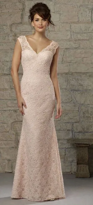 Adrianna Papell Dress Women’s Size 4 NWT Lace Maxi Gown Pink Wedding Bridesmaid thumbnail 1