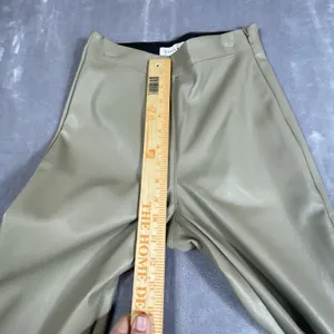 Flare Pants Womens Size 0 Tan Y2K Faux Leather Hippie Festival Zip Rocker‎ Gypsy thumbnail 5