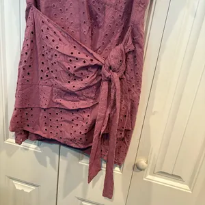 Anthropologie Dolan Lavender Patsy Eyelet Wrap Dress‎ Size Large thumbnail 6