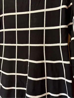 Luxxe Lane long-sleeve knit sweater dress black white women’s XL NWT thumbnail 3