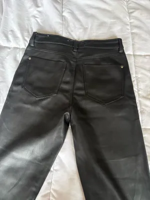 ZARA Pants Leather Black Straight  thumbnail 5