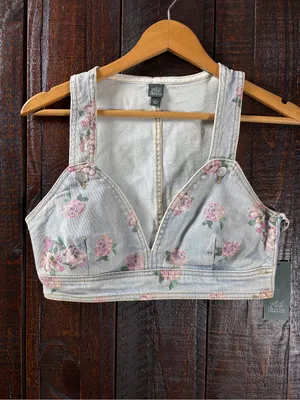 Wild Fable Denim Brami Jean Crop Tank Top Small thumbnail 2
