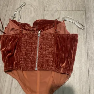 Urban Outfitters Copper Velvet Crop Top thumbnail 3