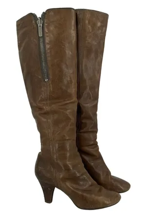 Frye Leather Dannika Piping Zip Tall Riding Boots Size 8.5 thumbnail 1