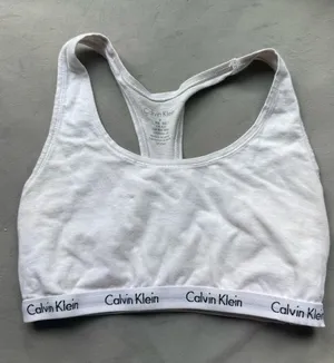 Calvin Klein white Logo Racerback Bralette thumbnail 1
