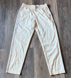 NWOT adidas Cream Track/Jogger Pants with ICONIC Side Stripes Size Medium thumbnail 1