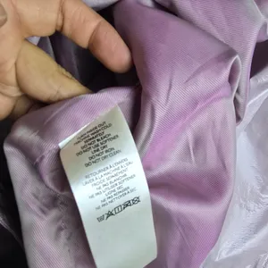Maeve Anthropologie Lilac Lavender Faux Patent Leather Glossy Trench‎ Coat Large thumbnail 9