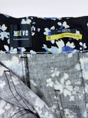 Anthropologie Black Floral Cropped Wide-Leg Pants thumbnail 2