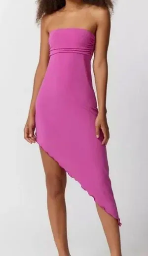 Urban Outfitters Y2K Asymmetrical Berry Midi Dress thumbnail 1