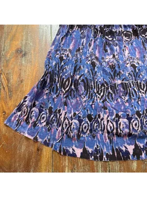 Free People Purple Ikat Crochet Back Tank Top M thumbnail 4