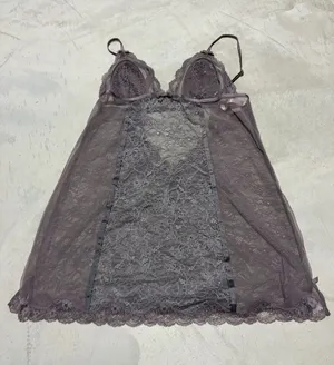 Victoria’s secret very sexy Lace Trim Sheer Babydoll Chemise medium thumbnail 1