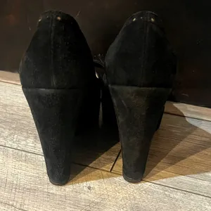 Christian Louboutin Authentic Suede Wedge Heels 38 thumbnail 3
