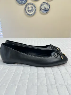 Madewell The Hester Flat in True Black Leather Size 8.5 thumbnail 5