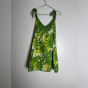 American Eagle Green Floral Retro Tie Shoulder Sundress Dress Women's‎ Sz S CP thumbnail 2