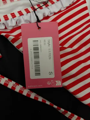 New Edikted Red And White Stripe Bikini thumbnail 2