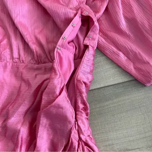 Veronica Beard Gracelynn Long Sleeve Cotton Silk Mini Dress Pink Sherbet 2 thumbnail 8